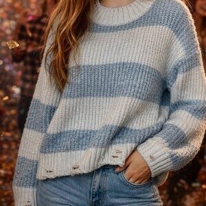 Sweater Blue Tones No Boundaries XXXL (21) Long Sleeve Pullover Oversize Grunge